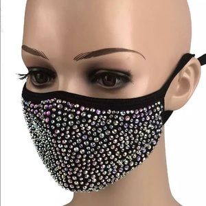 Rhinestone face mask
